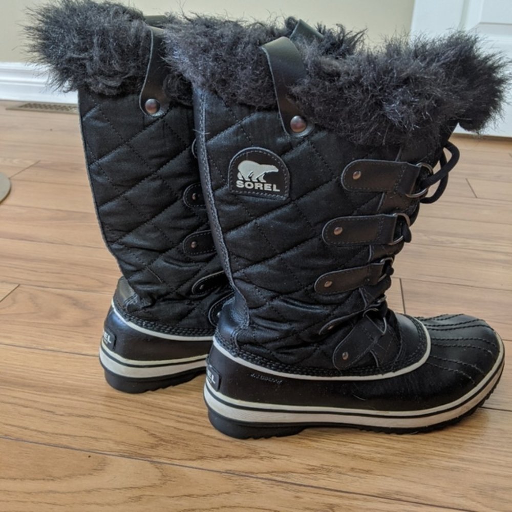 Sorel Tofino black tall winter faux fur boots - Picture 5 of 8